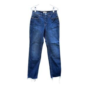 Madewell Stovepipe Full Length High Waist Jeans Raw Hem Women's 27 US 4